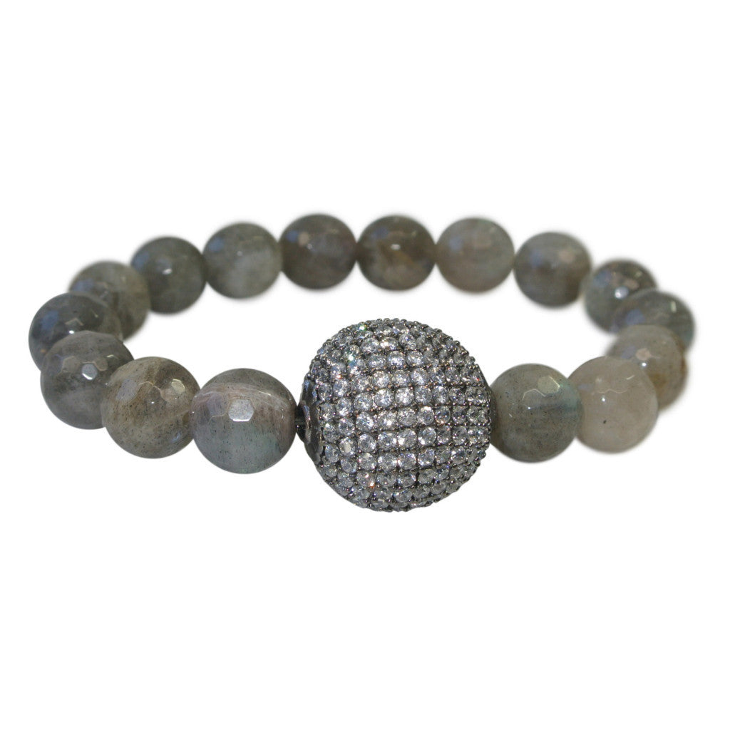 Large Pave Labradorite Bracelet