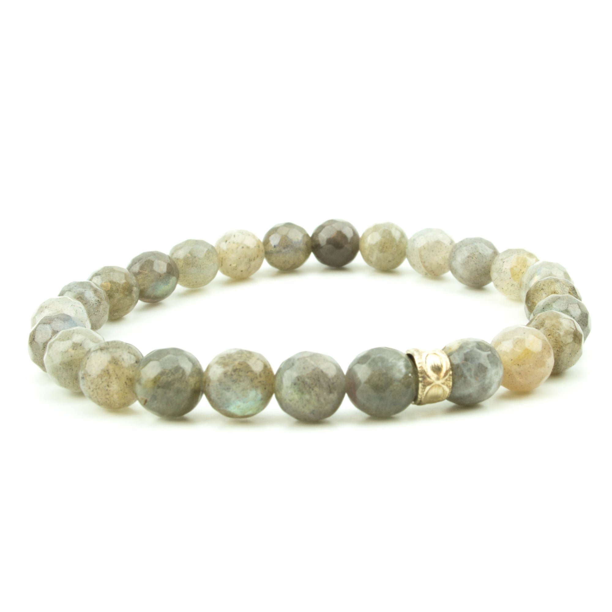 men's stretch beaded bracelet labradorite