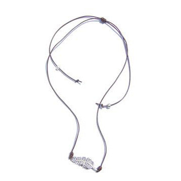 The Ibiza Necklace in Silver Pavé Feather