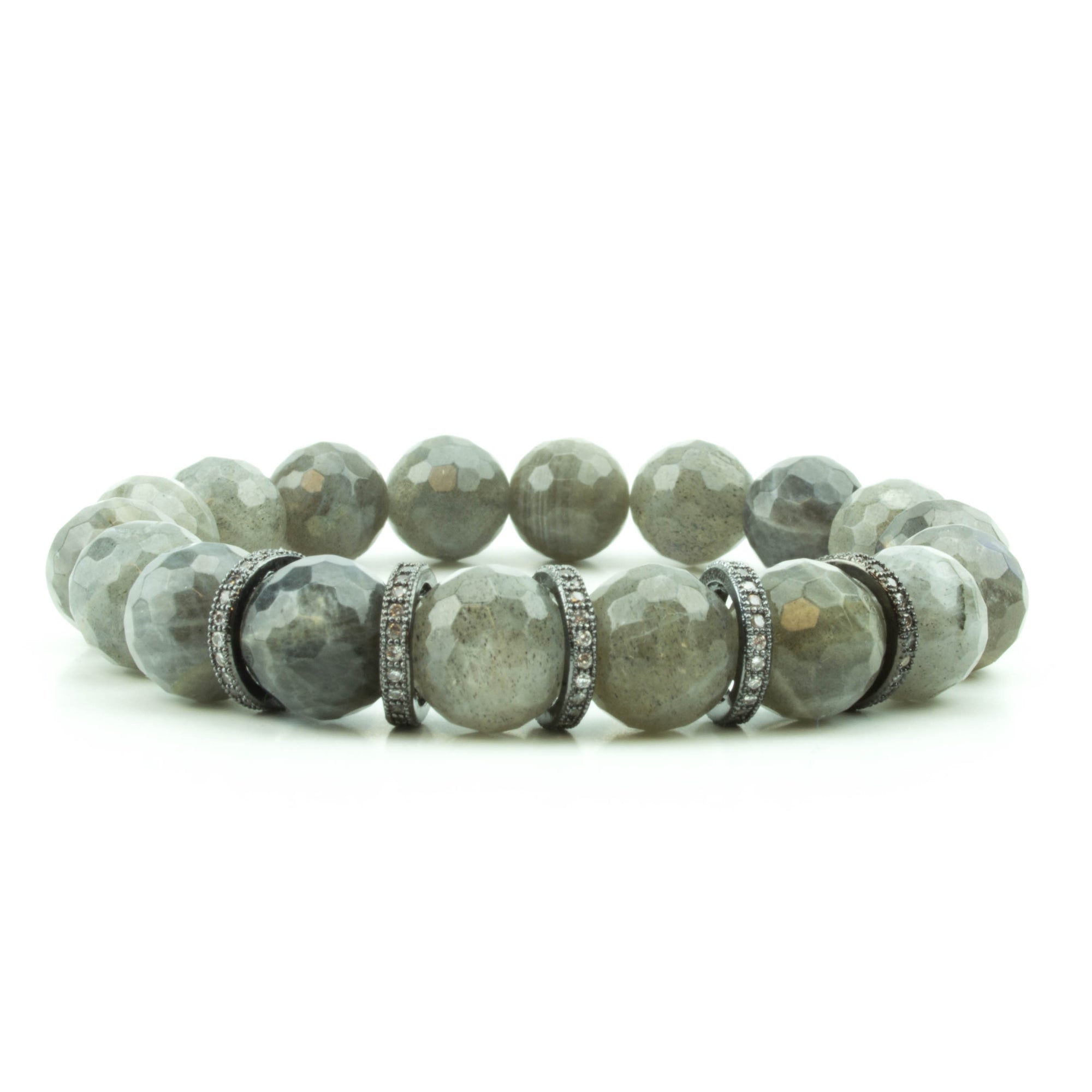 Pave Disks Labradorite Bracelet