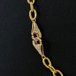 Gold Eyeglass/Mask Chain w/ Pave Clasp